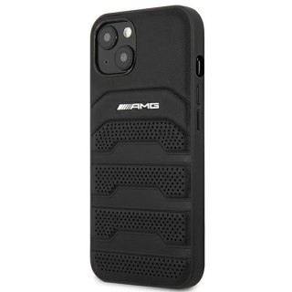 Etui AMG Leather Debossed Lines na iPhone 14 Plus - czarne