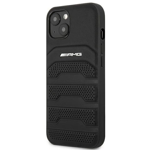 Etui AMG Leather Debossed Lines na iPhone 14 Plus - czarne