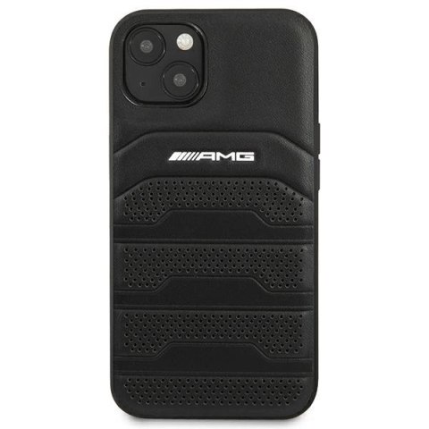 Etui AMG Leather Debossed Lines na iPhone 14 Plus - czarne