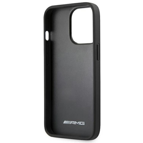 Etui AMG Leather Debossed Lines na iPhone 14 Pro - czarne