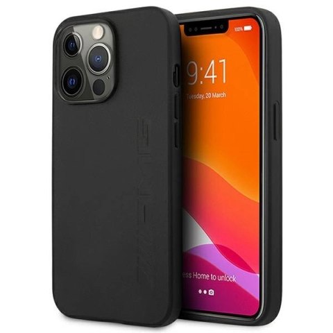 Etui AMG Leather Hot Stamped na iPhone 14 Pro Max - czarne Etui AMG Leather Hot Stamped na iPhone 14 Pro Max - czarne
