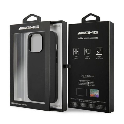 Etui AMG Leather Hot Stamped na iPhone 14 Pro - czarne Etui AMG Leather Hot Stamped na iPhone 14 Pro - czarne