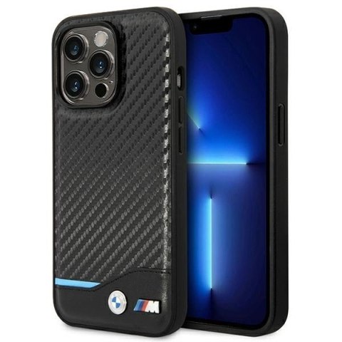 Etui BMW Leather Carbon na iPhone 14 Pro - czarne Etui BMW Leather Carbon na iPhone 14 Pro - czarne