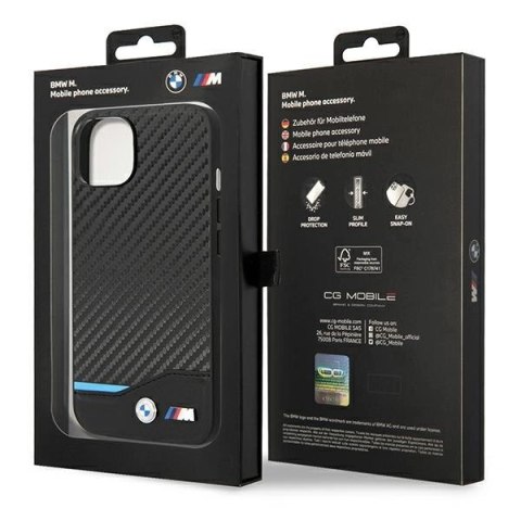 Etui BMW Leather Carbon na iPhone 14 - czarne Etui BMW Leather Carbon na iPhone 14 - czarne