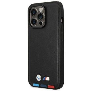 Etui BMW Leather Stamp Tricolor MagSafe na iPhone 14 Pro Max - czarne