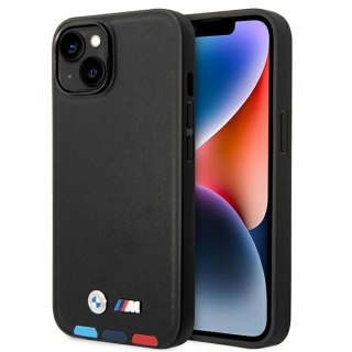 Etui BMW Leather Stamp Tricolor MagSafe na iPhone 14 - czarne