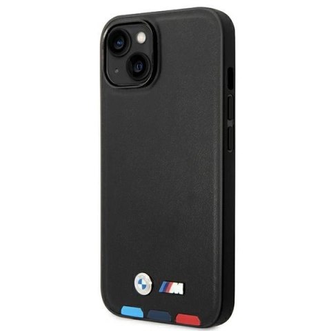 Etui BMW Leather Stamp Tricolor na iPhone 14 Plus - czarne Etui BMW Leather Stamp Tricolor na iPhone 14 Plus - czarne