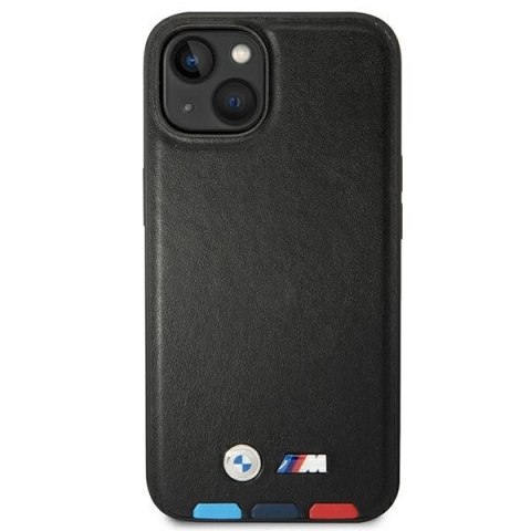 Etui BMW Leather Stamp Tricolor na iPhone 14 Plus - czarne Etui BMW Leather Stamp Tricolor na iPhone 14 Plus - czarne