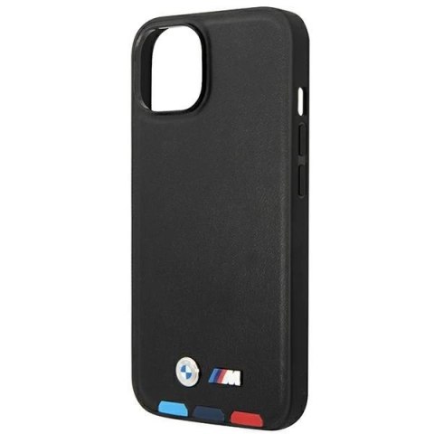 Etui BMW Leather Stamp Tricolor na iPhone 14 Plus - czarne Etui BMW Leather Stamp Tricolor na iPhone 14 Plus - czarne