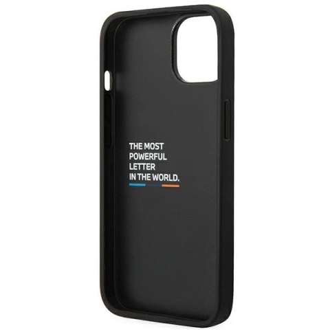 Etui BMW Leather Stamp Tricolor na iPhone 14 Plus - czarne Etui BMW Leather Stamp Tricolor na iPhone 14 Plus - czarne