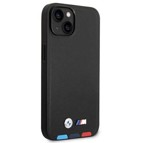 Etui BMW Leather Stamp Tricolor na iPhone 14 - czarne Etui BMW Leather Stamp Tricolor na iPhone 14 - czarne