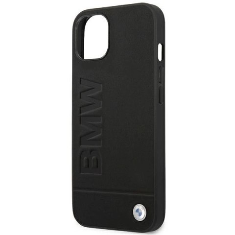 Etui BMW Leather Stamp na iPhone 14 Plus - czarne Etui BMW Leather Stamp na iPhone 14 Plus - czarne