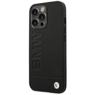 Etui BMW Leather Stamp na iPhone 14 Pro Max - czarne