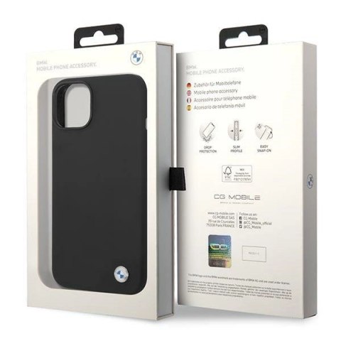 Etui BMW Silicone Metal Logo na iPhone 14 Plus - czarne Etui BMW Silicone Metal Logo na iPhone 14 Plus - czarne