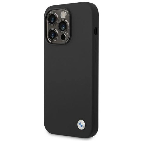 Etui BMW Silicone Metal Logo na iPhone 14 Pro - czarne Etui BMW Silicone Metal Logo na iPhone 14 Pro - czarne