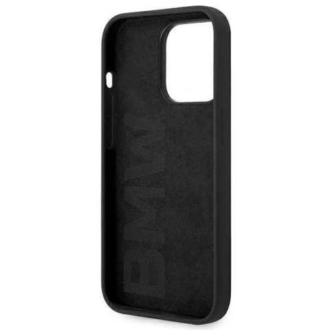 Etui BMW Silicone Metal Logo na iPhone 14 Pro - czarne Etui BMW Silicone Metal Logo na iPhone 14 Pro - czarne