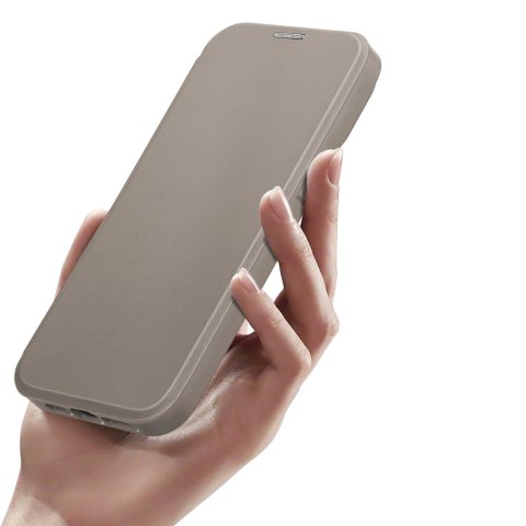 Etui Dux Ducis Skin X Pro na iPhone 14 Plus z MagSafe i klapką - beżowe