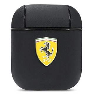 Etui Ferrari On Track Leather na AirPods 1/2 - czarne