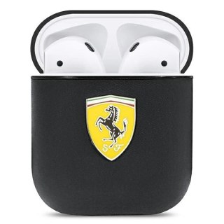 Etui Ferrari On Track Leather na AirPods 1/2 - czarne
