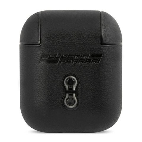 Etui Ferrari On Track Leather na AirPods 1/2 - czarne