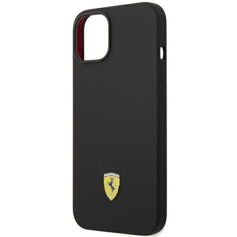 Etui Ferrari Silicone Metal Logo na iPhone 14 Plus - czarne Etui Ferrari Silicone Metal Logo na iPhone 14 Plus - czarne
