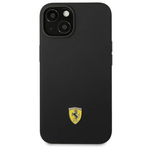 Etui Ferrari Silicone Metal Logo na iPhone 14 - czarne