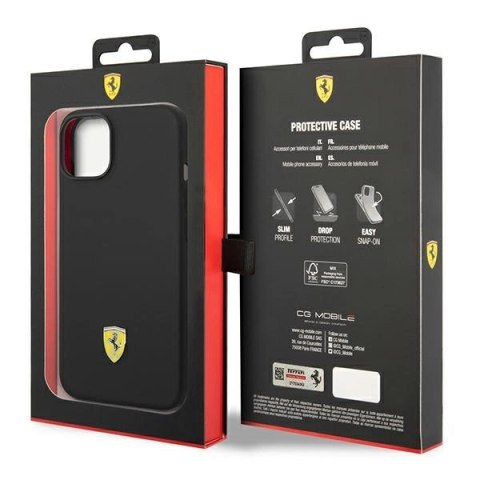 Etui Ferrari Silicone Metal Logo na iPhone 14 - czarne