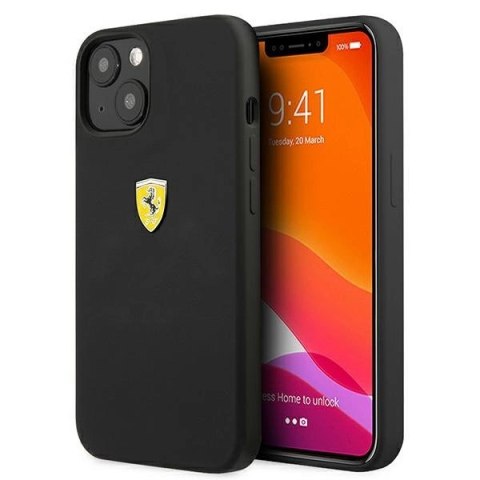 Etui Ferrari Silicone na iPhone 13 mini - czarne Etui Ferrari Silicone na iPhone 13 mini - czarne