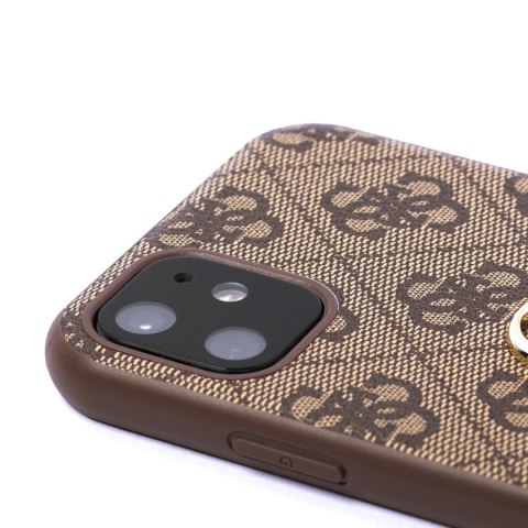 Etui Guess 4G Big Metal Logo na iPhone 11 / Xr - brązowe