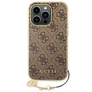 Etui Guess 4G Charms Collection na iPhone 14 Pro - brązowe