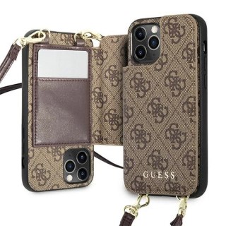 Etui Guess 4G Crossbody Cardslot na iPhone 12 / 12 Pro - brązowe