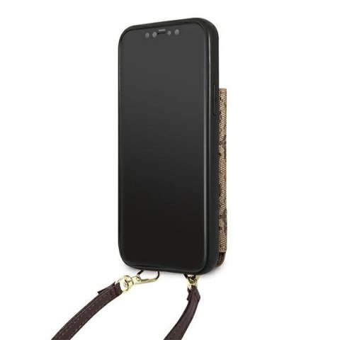 Etui Guess 4G Crossbody Cardslot na iPhone 12 / 12 Pro - brązowe