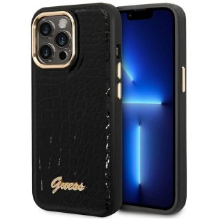 Etui Guess Croco Collection na iPhone 14 Pro 6,1" - czarne