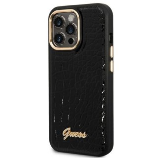Etui Guess Croco Collection na iPhone 14 Pro 6,1" - czarne