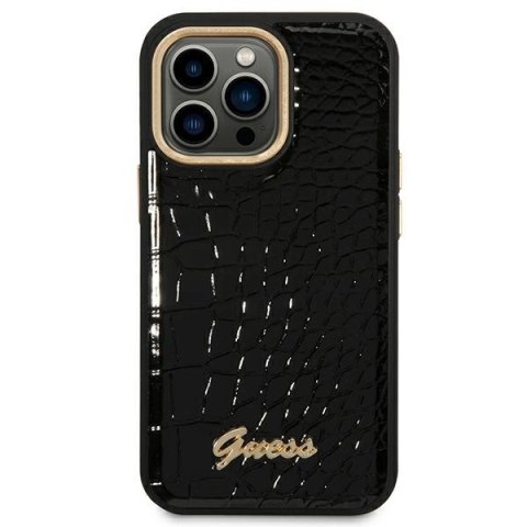 Etui Guess Croco Collection na iPhone 14 Pro 6,1" - czarne
