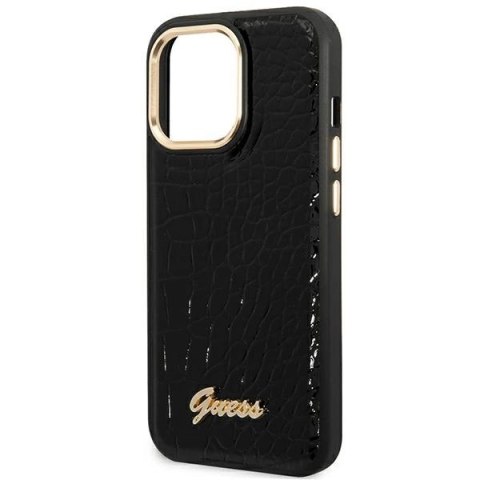 Etui Guess Croco Collection na iPhone 14 Pro 6,1" - czarne