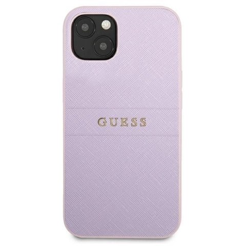 Etui Guess Saffiano Hot Stamp & Metal Logo na iPhone 13 mini - fioletowe
