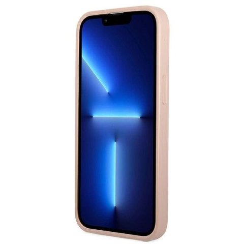 Etui Guess Saffiano Triangle Logo Cardslot na iPhone 13 - różowe