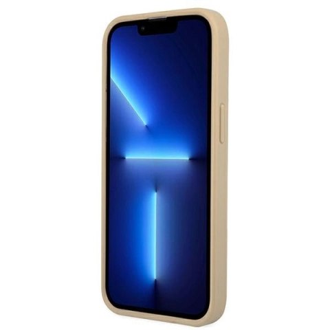 Etui Guess Saffiano Triangle Logo na iPhone 13 mini - beżowe