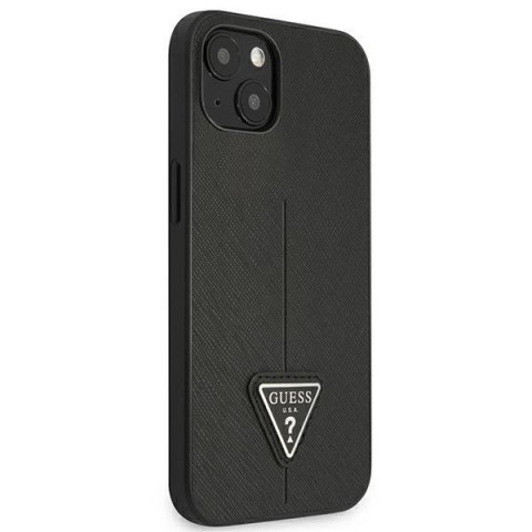 Etui Guess Saffiano Triangle Logo na iPhone 13 mini - czarne
