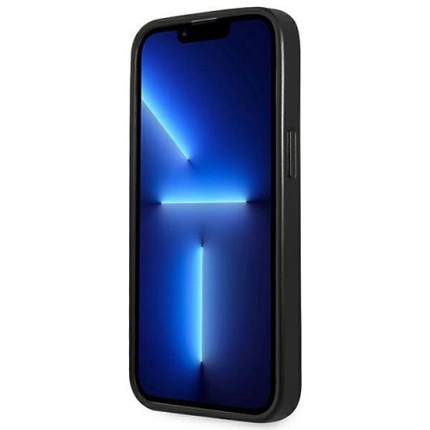 Etui Guess Saffiano Triangle Logo na iPhone 14 Pro - srebrne