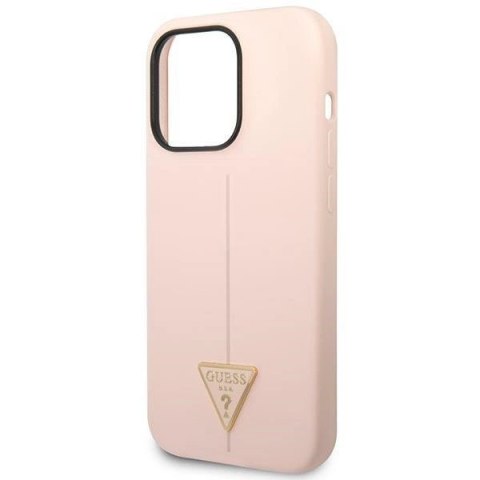 Etui Guess Silicone Triangle na iPhone 14 Pro - różowe