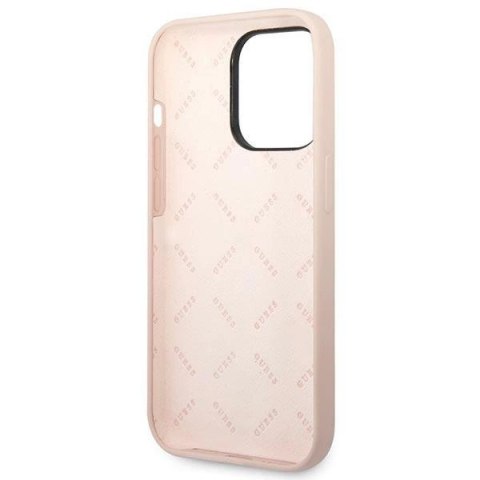 Etui Guess Silicone Triangle na iPhone 14 Pro - różowe