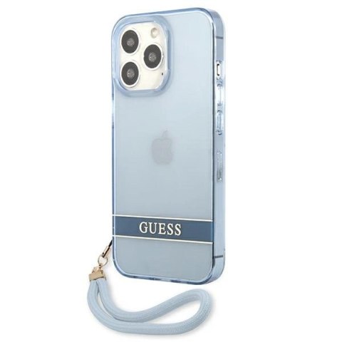 Etui Guess Translucent Strap na iPhone 13 Pro / iPhone 13 - niebieskie