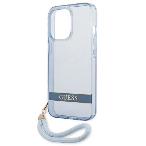 Etui Guess Translucent Strap na iPhone 13 Pro / iPhone 13 - niebieskie