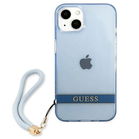 Etui Guess Translucent Strap na iPhone 13 mini - niebieskie