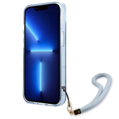 Etui Guess Translucent Strap na iPhone 13 mini - niebieskie
