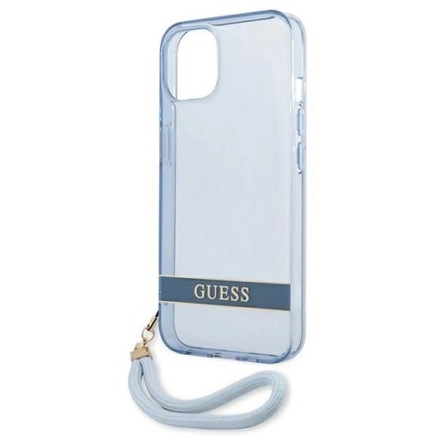 Etui Guess Translucent Strap na iPhone 13 mini - niebieskie