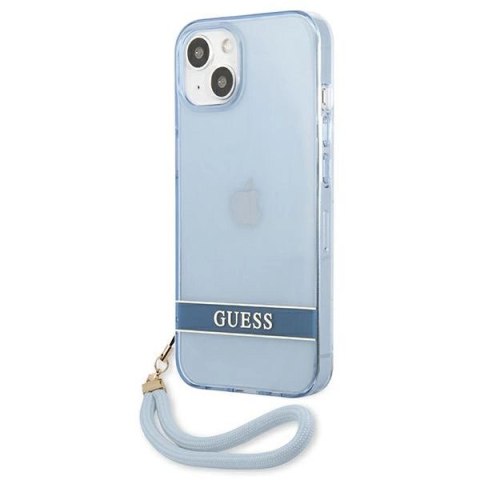 Etui Guess Translucent Strap na iPhone 13 - niebieskie