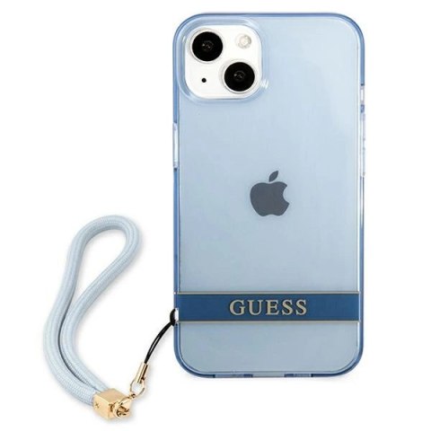 Etui Guess Translucent Strap na iPhone 13 - niebieskie